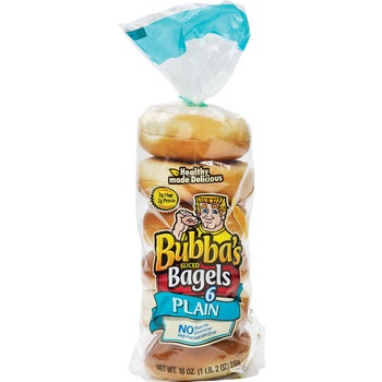 Bubba's Sliced Bagels, Plain, 6 ct