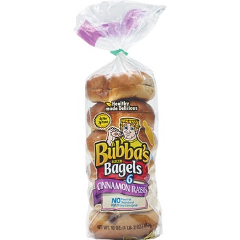 Bubba's Sliced Bagels, Cinnamon Raisin, 6 ct