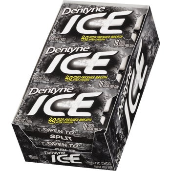 Dentyne Ice Sugar Free Gum, Arctic Chill, 16 Pieces, 12 ct