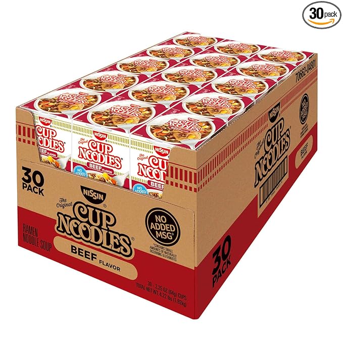 Nissin Cup Noodles, Beef Flavor 2.25 oz ea, 30 ct. A1…