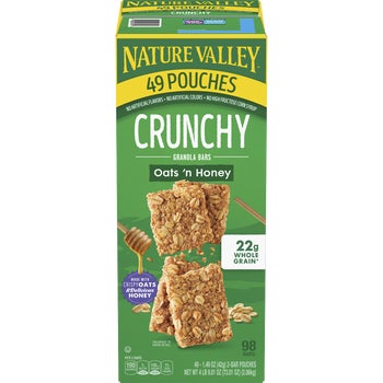 Nature Valley Crunchy Granola Bars, Oats 'n Honey, 1.49 oz, 49 ct