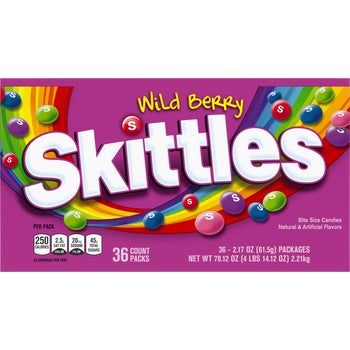Skittles Wild Berry Full Size Chewy Candy, 2.17 oz, 36 ct