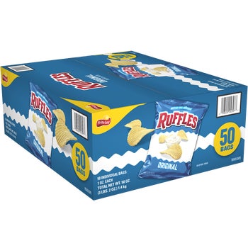 Ruffles Potato Chips, Original, 1 oz, 50 ct