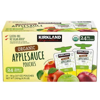 Kirkland Signature Organic Applesauce Pouch, 3.17 oz, 24 ct