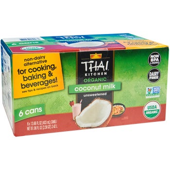 Thai Kitchen Organic Coconut Milk, Unsweetened, 13.66 fl oz, 6 ct