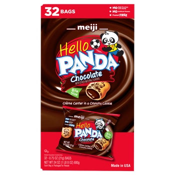 Meiji Hello Panda Cookies, Chocolate, 0.75 oz, 32 ct