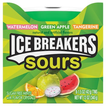 Ice Breakers Sugar Free Sours Mints, Variety Pack, 1.50 oz, 8 ct