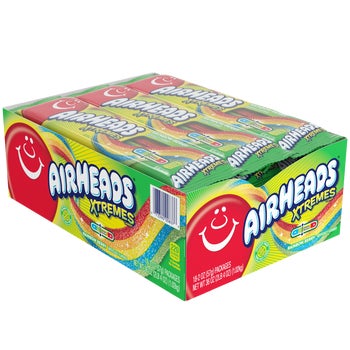 AirHeads Xtremes Sweetly Sour Belts, Rainbow Berry, 2 oz, 18 ct