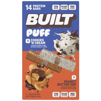 BUILT Puff Protein Bars, Variety Pack, 1.41 oz, 14 ct