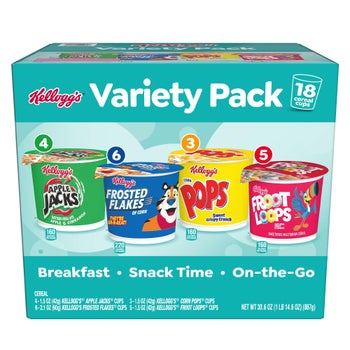 Kellogg's Cereal Cups, Variety Pack, 18 ct